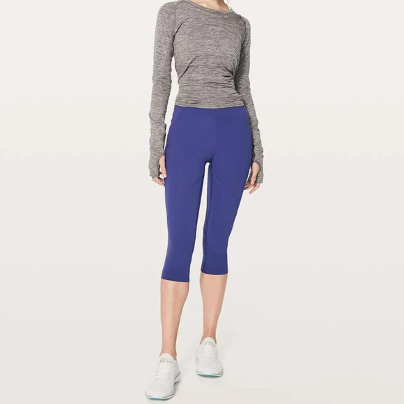 Lululemon Lead The Pack Crop Leggings 23" Stony Grape 21706 - Picture 2 of 10